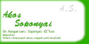 akos soponyai business card